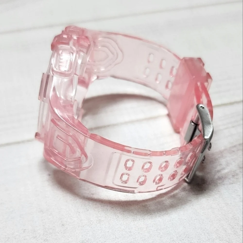 Transparent Strap Watch Accessories for Samsung Galaxy Watch4 Classic Pink - New